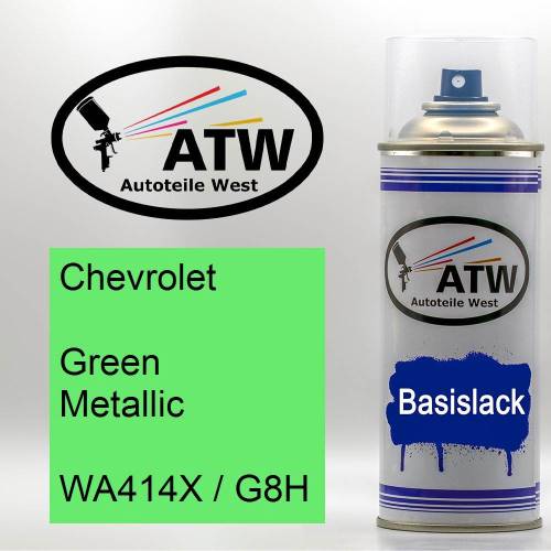 Chevrolet, Green Metallic, WA414X / G8H: 400ml Sprühdose, von ATW Autoteile West.